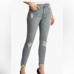 Joe’s Jeans The Charlie High Waist Grey Distressed Skinny Ankle Jean size 28